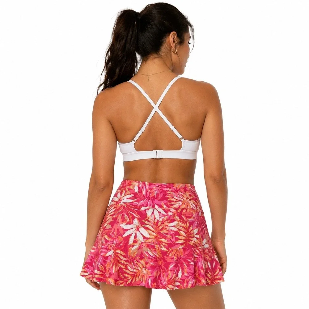 NWT Tommy Bahama Everyday Active Skort & Visor Set Pink Tropical Floral Golf